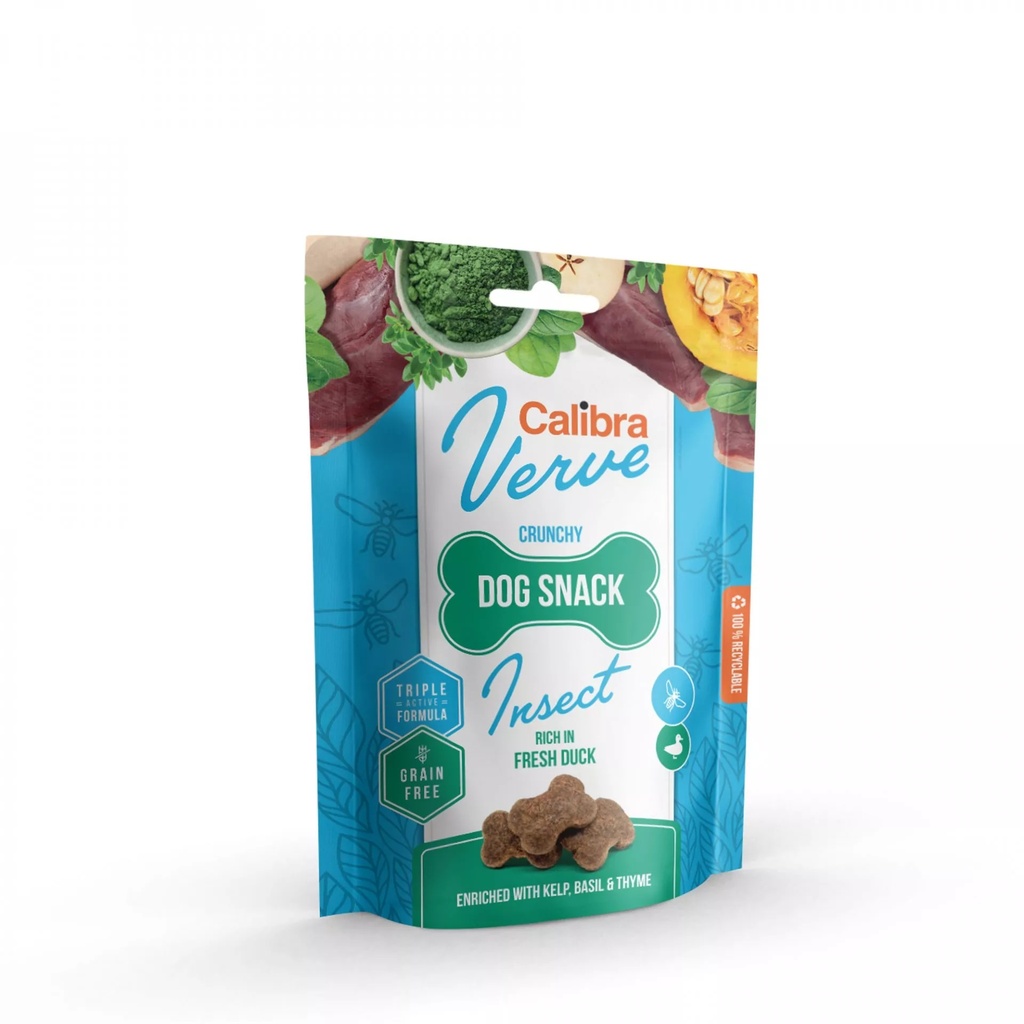 CALIBRA DOG VERVE CRUNCHY SNACK INSECTO/PATO 150 GRS