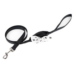 CORREA NYLON NEGRA CON PORTA BOLSAS ELASTICO 