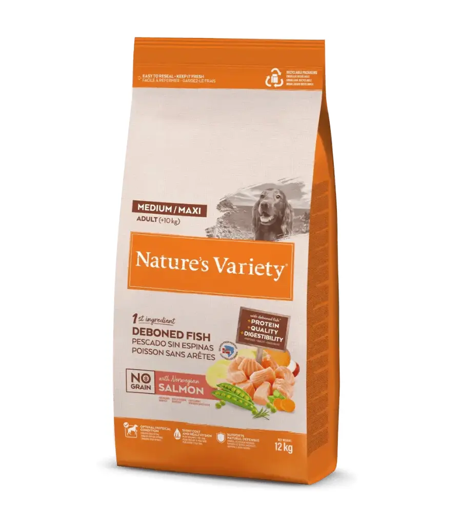 NATURE'S VARIETY CANINE ADULT MED/MAX SALMON 10 KGRS