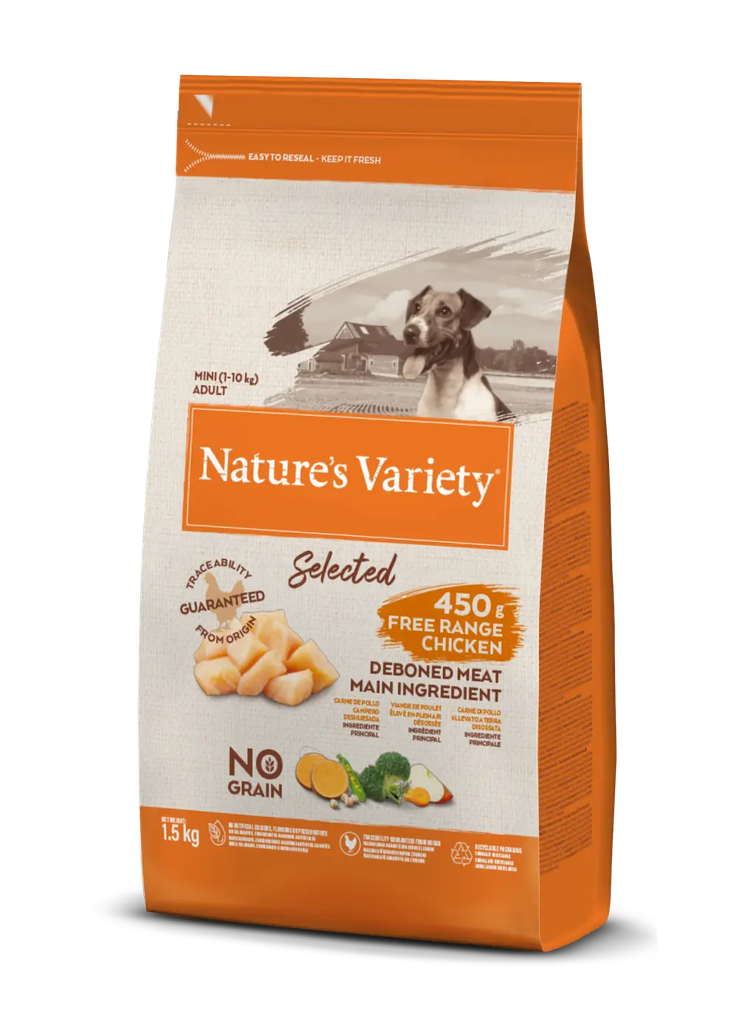NATURE'S VARIETY ADULT MINI POLLO SIN CEREALES 1.5 KG