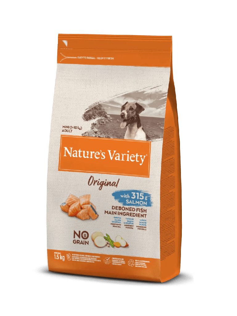 NATURE'S VARIETY MINI ADULTO SIN CEREALES SALMON 1,5 KGRS