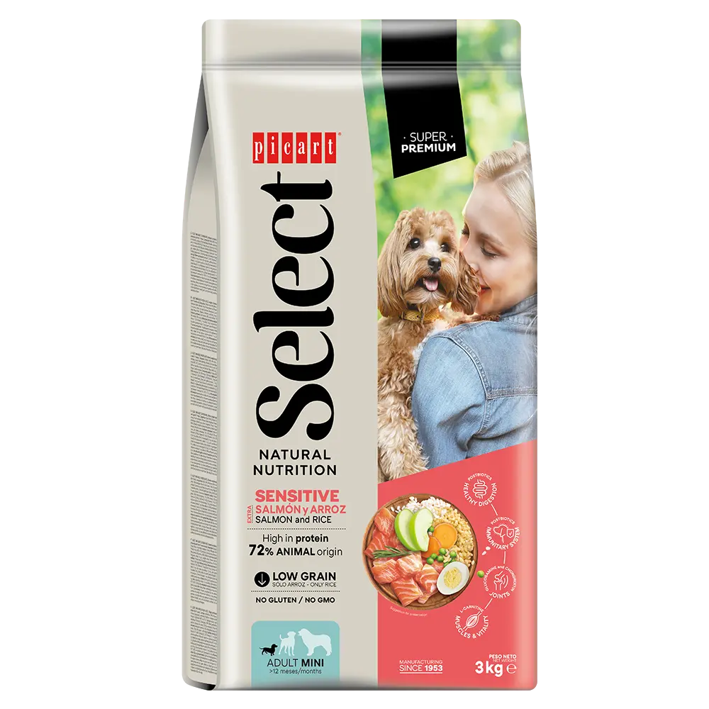 SELECT MINI ADULT SALMON & RICE 3 KGRS