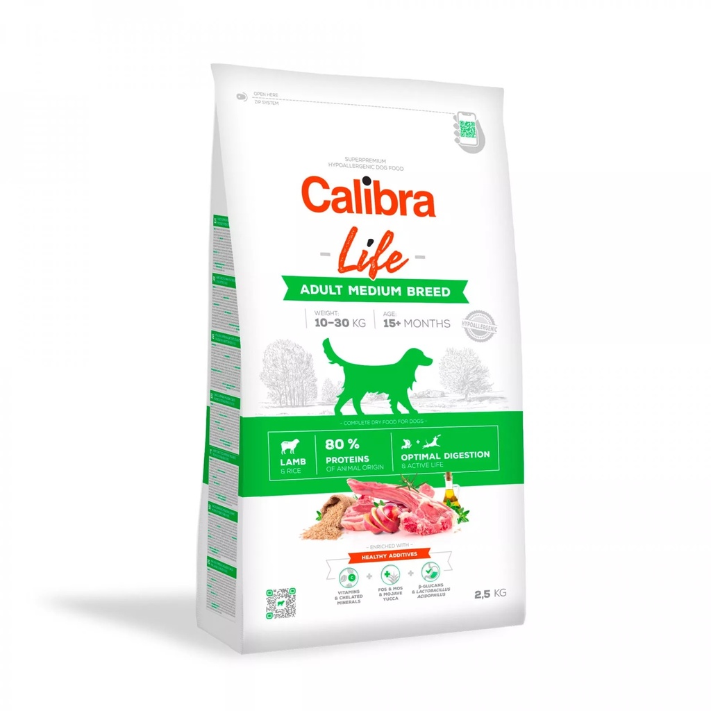 CALIBRA DOG LIFE ADULT MEDIUM BREED CORDERO 2,5 KGRS