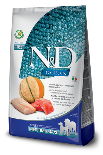 FARMINA ND DOG OCEAN SALMON BACALAO MEDIUM MAXI 12 KGRS