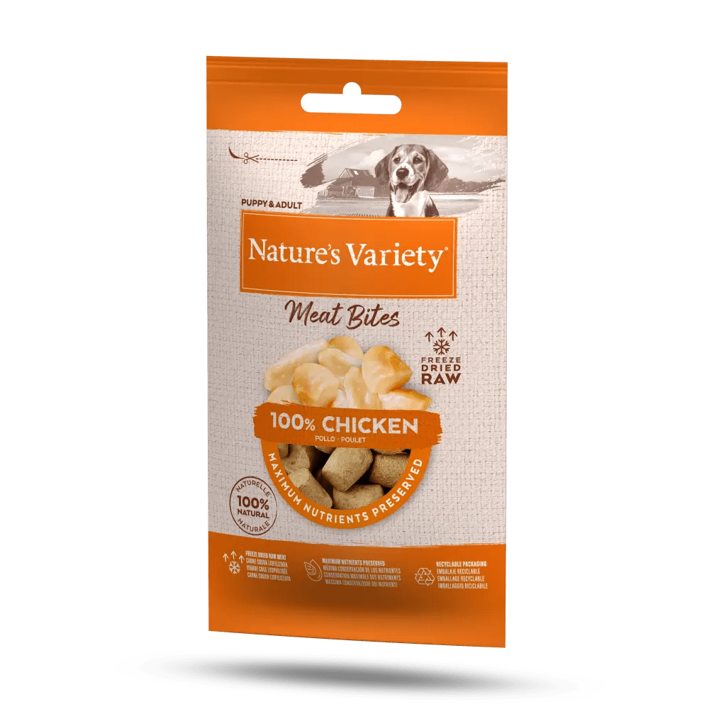 NATURE'S VARIETY MEAT BITES POLLO 20 GRS 