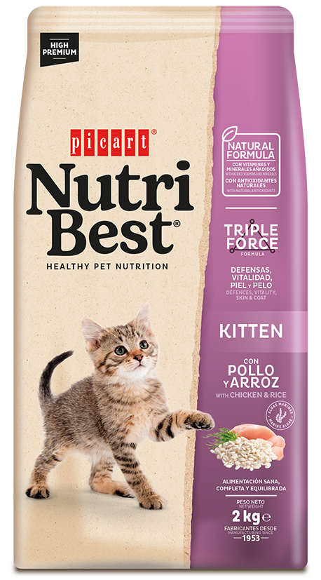 NUTRIBEST GATO KITTEN POLLO Y ARROZ 8 KGRS 
