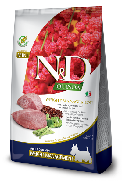 FARMINA ND DOG QUINOA WEIGHT MANAGEMENT CORDERO MINI 2,5 KGRS