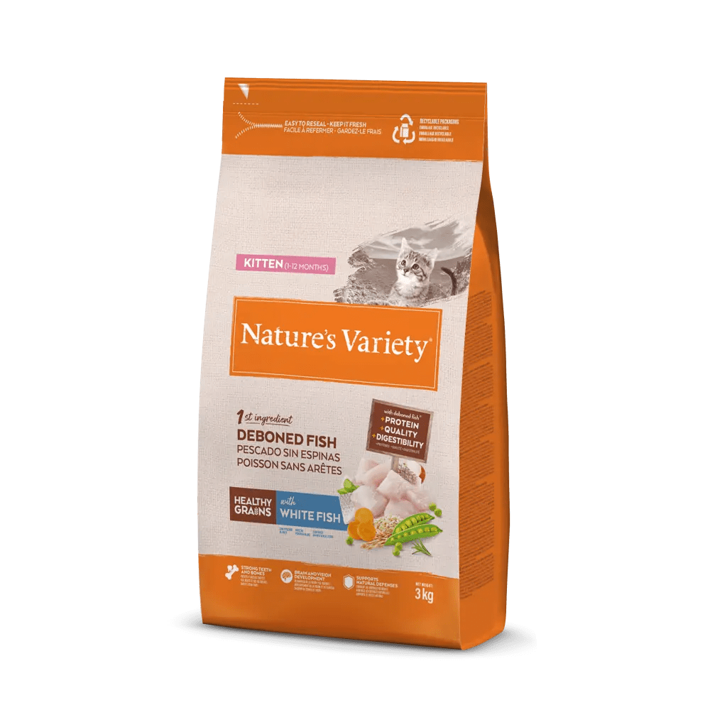 NATURE'S VARIETY KITTEN PESCADO CON CEREALES 3 KGRS 
