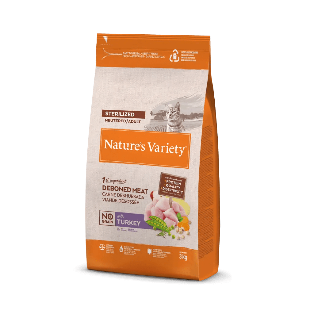 NATURE'S VARIETY GATO ESTERILIZADO PAVO 3 KGRS 
