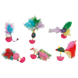 JUGUETE BAMBOLEANTE CON PLUMAS
