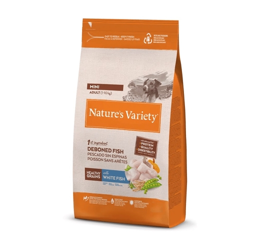 NATURE'S VARIETY PERRO MINI PESCADO BLANCO 3 KGRS