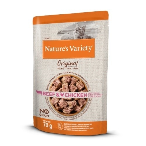 NATURE'S VARIETY PATE BUEY Y POLLO 70 GRS