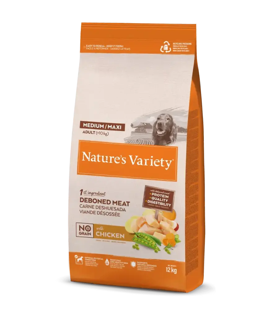 NATURE'S VARIETY MEDIUM/MAXI POLLO SIN CEREALES 12 KGRS