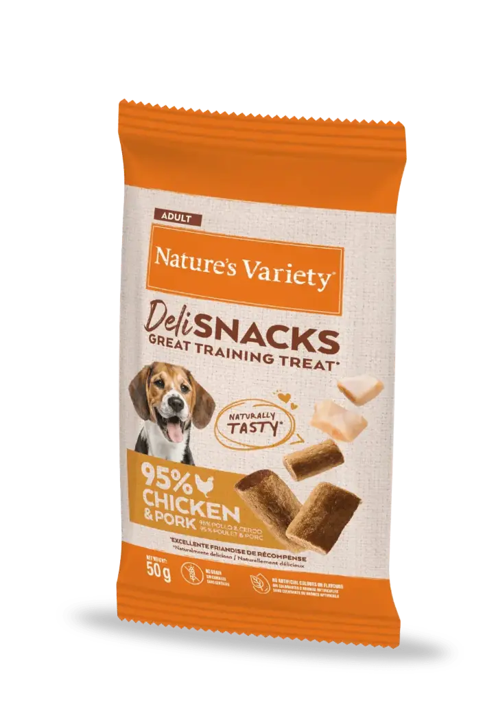 NATURE'S VARIETY DELI SNACK POLLO Y CERDO 50 GRS 