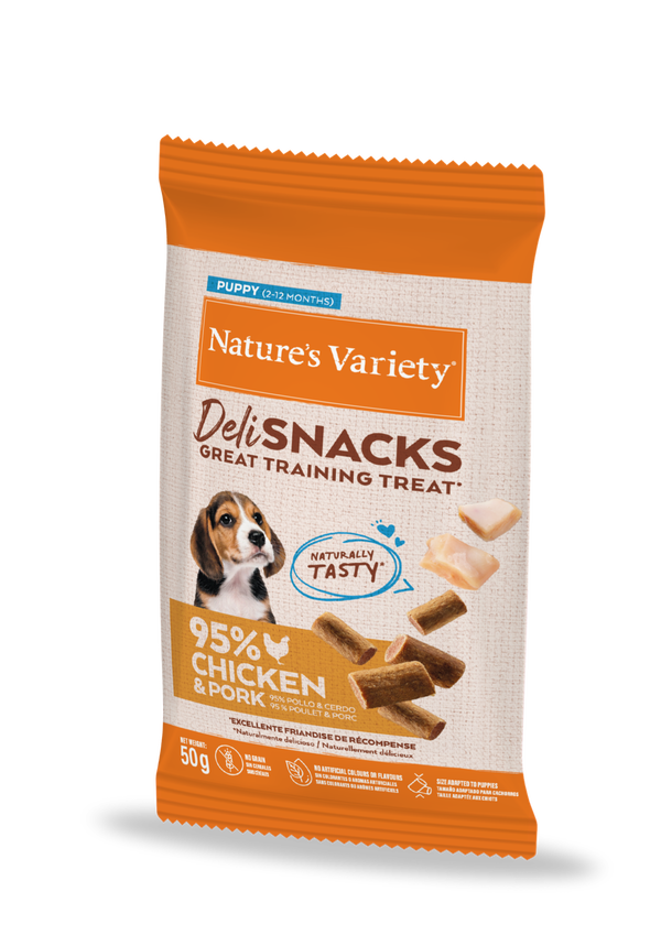 NATURE'S VARIETY DELI SNACK PUPPY POLLO 50 GRS 