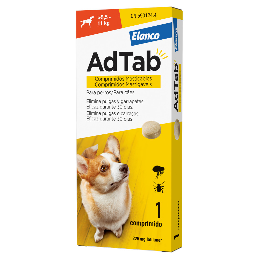 ADTAB PERRO 225MG 5,5-11KG MASTICABLE 1CPD 