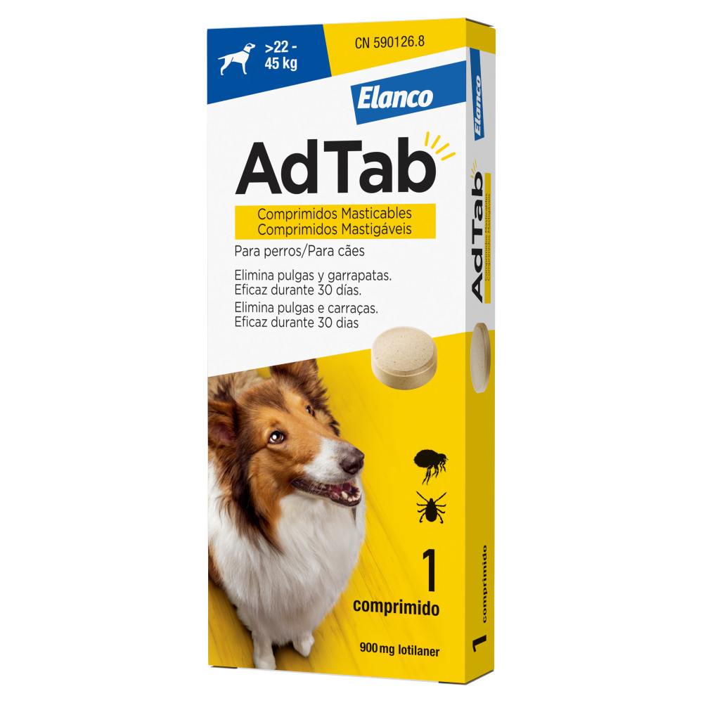 ADTAB PERRO 900MG 22-45KG MASTICABLE 1CPD 