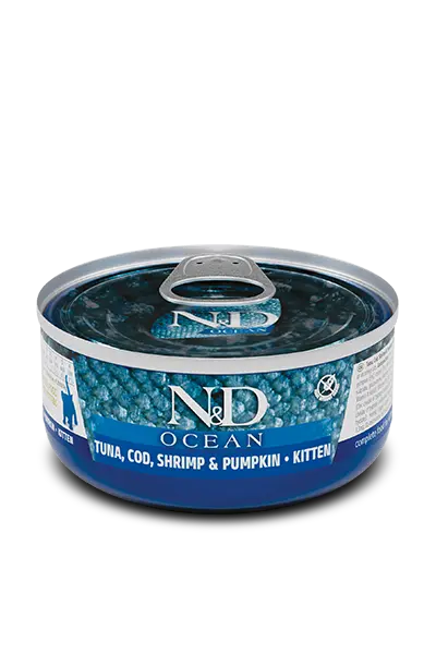 FARMINA ND CAT KITTEN OCEAN ATUN BACALAO CALABAZA 70 GRS