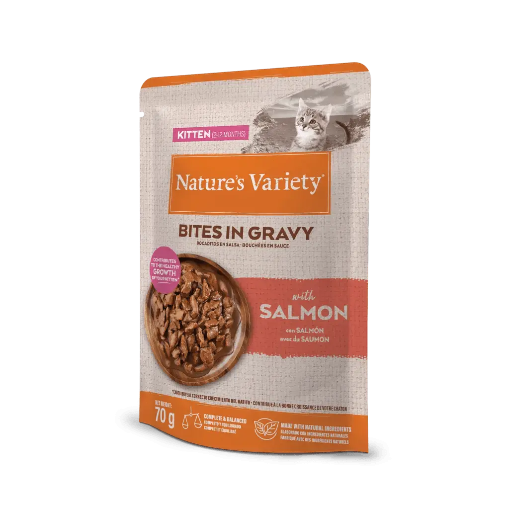 BOCADITOS EN SALSA PARA GATITO CON SALMON