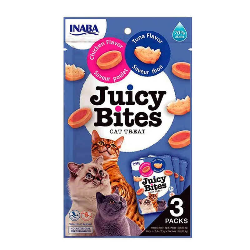 CHURU CAT JUICY BITES POLLO/ATUN 3x11,3 GR