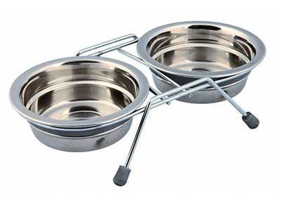 COMEDERO DOBLE ACERO INOXIDABLE 250 ML