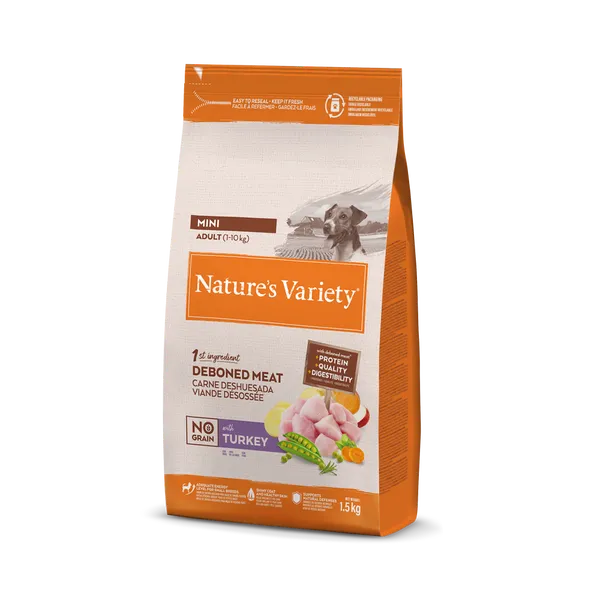 NATURE'S VARIATY MINI PAVO SIN CEREALES 1,5 KGRS