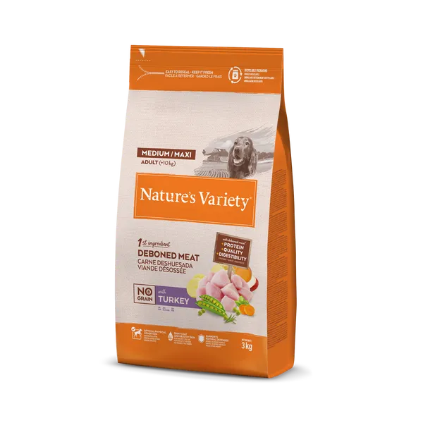 NATURE'S VARIATY MEDIUM PAVO SIN CEREALES 3 KGRS