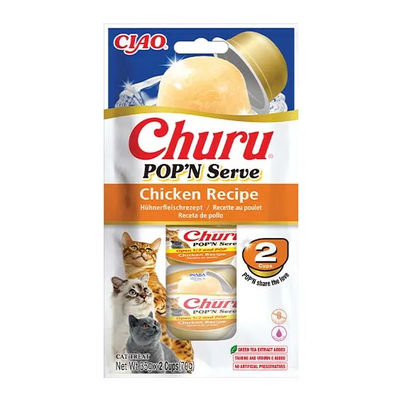 CHURU CAT POP´N SERVE POLLO 2X35 GRS