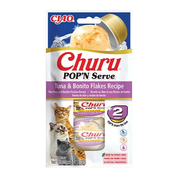 CHURU CAT POP´N SERVE ATUN CON BONITO 2X35 GRS