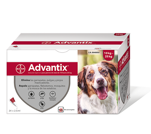 ADVANTIX (10-25 KGRS) 2.5 ML 1 PIPETA