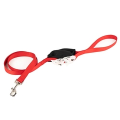CORREA NYLON ROJA CON PORTA BOLSAS ELASTICO