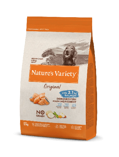 NATURE'S VARIETY CANINE ADULT MED/MAX SALMON 10 KGRS