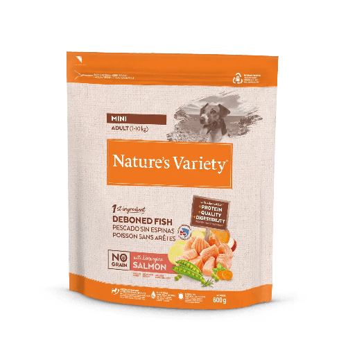 NATURE'S VARIETY CANINE ADULT MINI SALMON 600 GRS