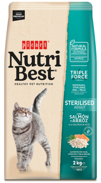 NUTRIBEST GATO SALMON Y ARROZ ESTERILIZADO 2 KGRS