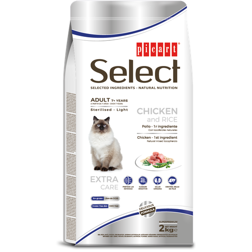 SELECT CAT STERILISED +7 POLLO Y ARROZ 2 KGRS