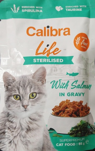 CALIBRA CAT LIFE POUCH SALMON STERILISED 85 GRS