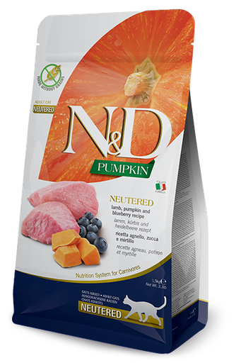 FARMINA ND CAT PUMPKIN NEUTERED CORDERO ARANDANO 1,5KG