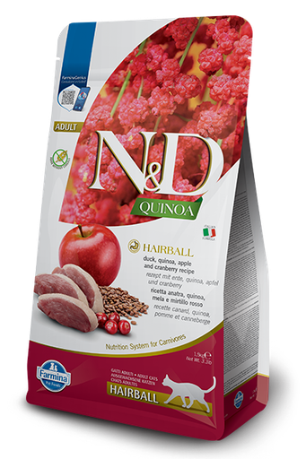FARMINA ND CAT QUINOA HAIRBALL PATO 1,5 KGRS