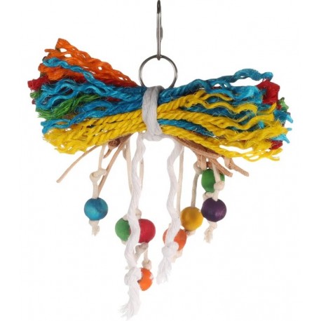 JUGUETE PERIQUITO CON CUERDA Y MADERA