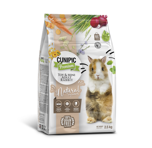 ALIMENTO PREMIUM CONEJO ADULTO MINI, TOY Y SUPERTOY 2.5 KGRS