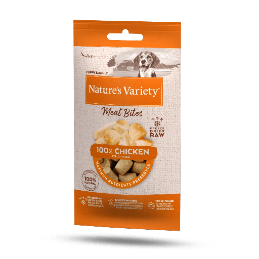 NATURE'S VARIETY MEAT BITES POLLO 20 GRS 