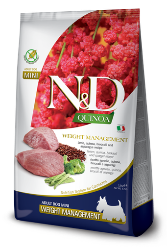 FARMINA ND DOG QUINOA WEIGHT MANAGEMENT CORDERO MINI 2,5 KGRS