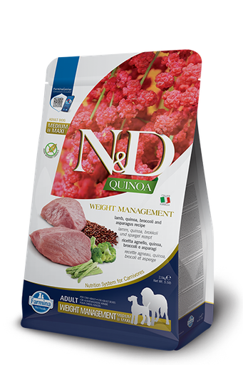 FARMINA ND DOG QUINOA WEIGHT MANAGEMENT CORDERO 2,5 KGRS