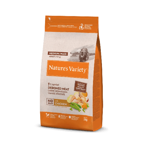 NATURE'S VARIETY MEDIUM ADULT POLLO SIN CEREALES 3 KGRS