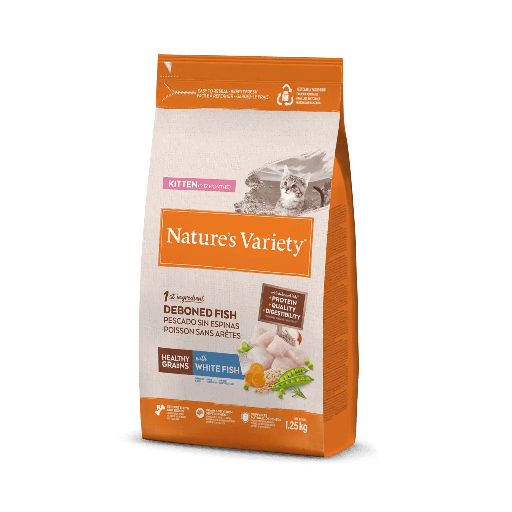 NATURE'S VARIETY KITTEN PESCADO CON CEREALES 1.25 KGRS