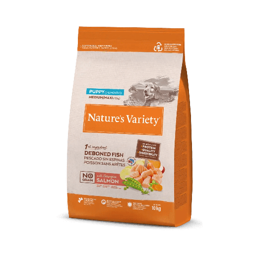 NATURE'S VARIETY DOG NO GRAIN PUPPY MEDIUM SALMON 10 KGRS