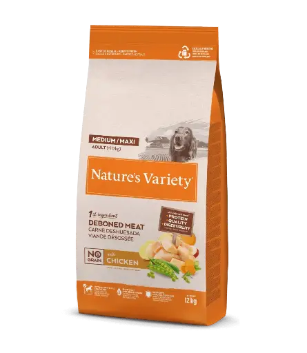 NATURE'S VARIETY MEDIUM/MAXI POLLO SIN CEREALES 12 KGRS