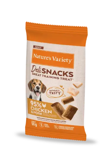 NATURE'S VARIETY DELI SNACK POLLO Y CERDO 50 GRS 