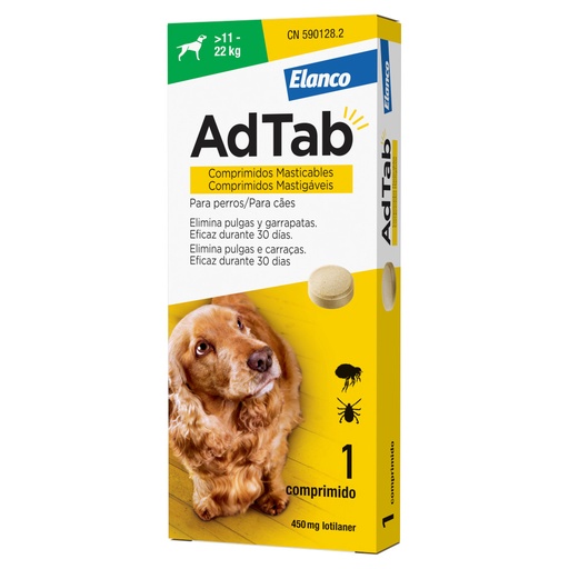 ADTAB PERRO 450MG 11-22KG MASTICABLE 1CPD 