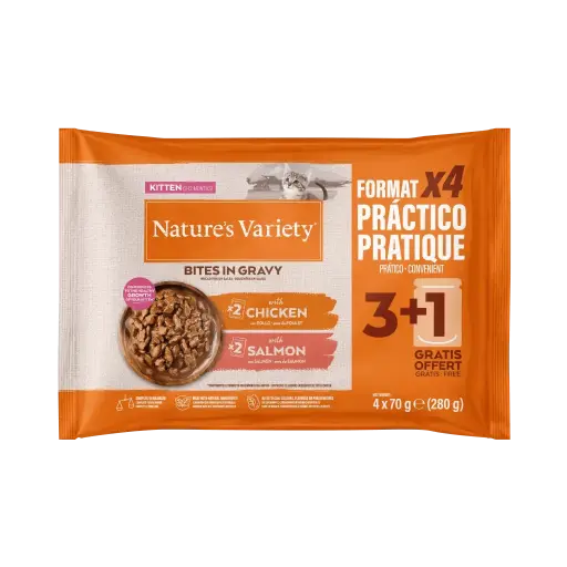 BOCADITOS EN SALSA GATITOS POLLO Y SALMON